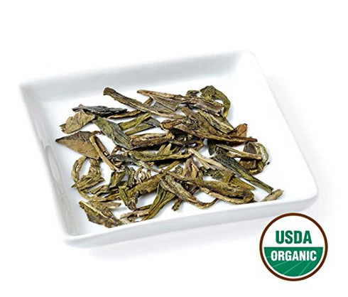 Golden Moon Organic Dragon Well Green Tea - Loose Leaf, Non GMO - Travel Tin (24 Servings)