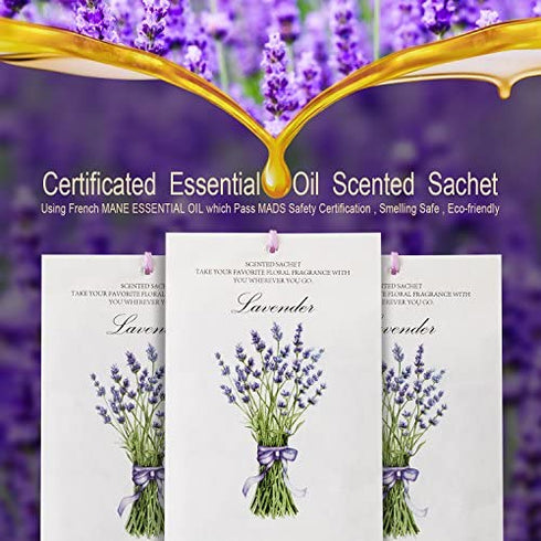 MYARO 12 Packs Lavender Scented Sachets Air Freshener for Drawer and Closet, Long-Lasting Sachets Bags Drawer deodorizers Fresh Scents, Home Fragrance Sachet for Lover