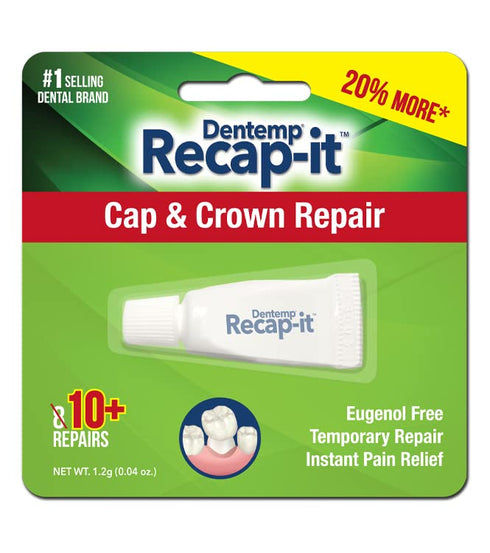 Recapit Loose Cap Dental Repair - 8 Repairs, Pack of 2