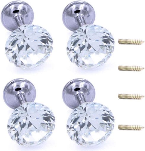 Onwon 4 Pieces Shiny Clear Diamond Crystal Goblet Shape Curtain Holdbacks Curtain Buckle Wall Hooks Coat Hangers Drapery Tiebacks Hooks Tassel Holder for Room Window Decoration