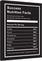 Success Nutrition Facts Canvas Art -Motivational Inspirational Entrepreneur Quotes Poster Print -Modern Picture Painting Framed for Living Room Office Wall Decor-12" x 16"
