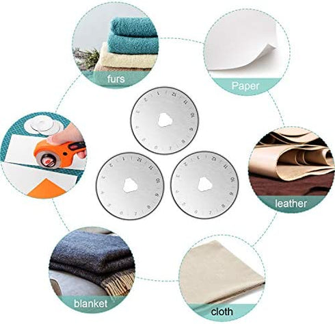 30 Pieces 45 mm Rotary Cutter Blade Round Quilting Blades Rotary Replacement Cutting Blade Sewing Cutter Blade for Quilting, Stitching, Patchwork, Crafts and Sewing