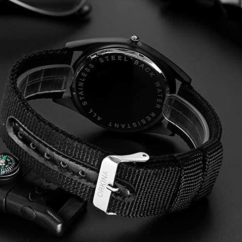 Fashion Nightlight Mens Women Watch Nylon Knitted Sports Leisure Quartz Watch for Army,Nurses,Doctors,Students and Medical Professionals with Second Hand