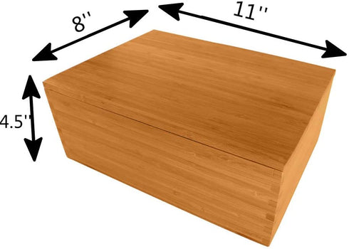 Wood Stash Box with Rolling Tray - Wood Stash Box w/Storage - Rolling Tray Stash Box - Premium Quality Dovetail Design Discrete Wooden Stash Boxes (Natural)