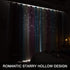 Decdeal Star Curtains Stars Blackout Curtains for Kids Girls Bedroom Living Room Colorful Double Layer Star Window Curtains, 1 Panel
