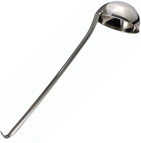 La Cuisine 18/10 Stainless Steel Soup Ladle Skimmer Spoon €“ 2 Pack includes 1 pc Soup Sauce Ladles and 1 pc Slotted Spoon Skimmer with hook handle. Mirror Finish