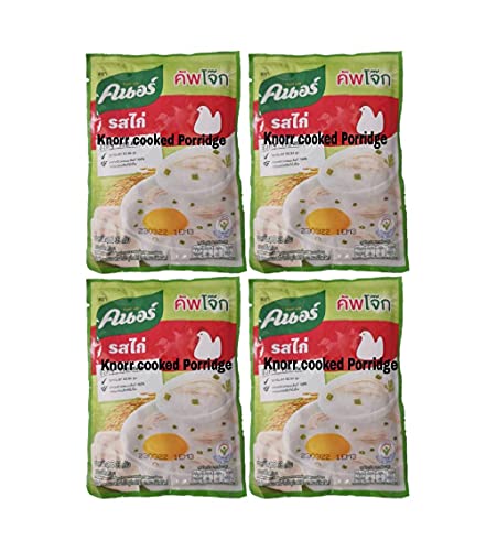 Pack of 4 Knorr Cooked Thai Jasmine Rice Porridge, Chicken, 35 Grams (Pack of 4)