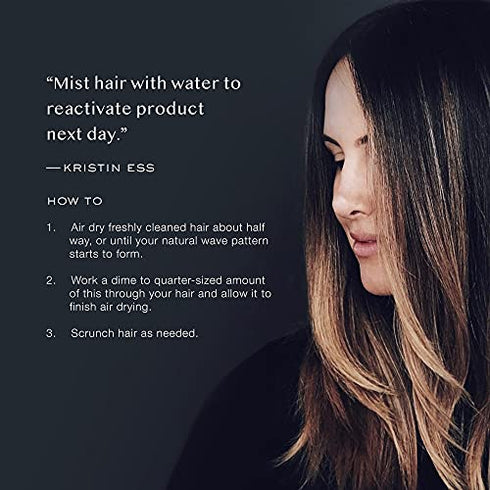 Kristin Ess Hair Weightless Shine Air Dry Creme - Adds Texture + Shine, Calms Frizz, Softens + Smooths Hair, Vegan, Color + Keratin Safe, 5 fl oz