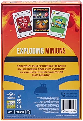 Exploding Minions by Exploding Kittens - A Russian Roulette Card Game, Easy Family-Friendly Party Games - Card Games for Kids, Teens & Adults - 2-5 Players