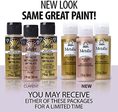FolkArt Metallic Acrylic Paint in Assorted Colors (2 Ounce), 667 Gunmetal Gray
