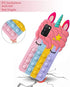 Fidget Toys Stress Relief Phone Case for Samsung Galaxy A02S,A03S, with Strap,Push Pop Bubble 3D Cartoon Funny Cute Silicone Cover for Girls Kids Teen, Aesthetic Color Bubble Case-Rainbow