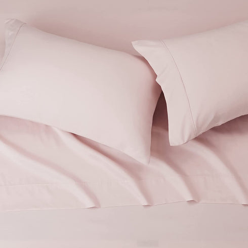 Amazon Basics Lightweight Super Soft Easy Care Microfiber Bed Sheet Set with 14? Deep Pockets - King, Blush Pink