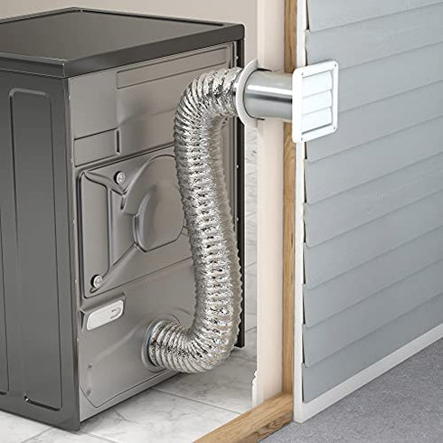 Deflecto Supurr-Vent Louvered Outdoor Dryer Vent Cover, 4" Hood, White (HS4W/18)