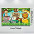 Jungle Animal Theme Birthday Party Decorations, Extra Large Fabric Safari Animal Elements Printed Happy Birthday Backdrop Funny Cartoon Forest Banner Background for Birthday Party Supplies, 6 x 3.6ft