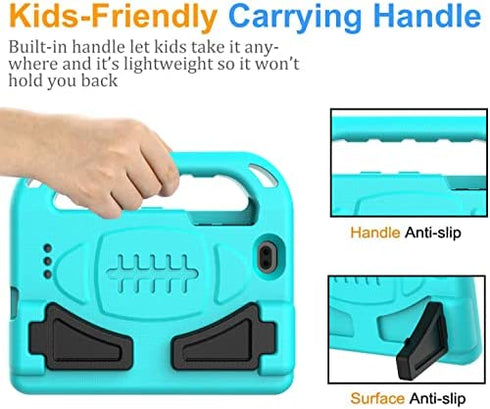BMOUO Kids Case for Onn 7 inch Tablet,Onn 7 inch Tablet Case - Built-in Screen Protector, Shockproof Light Weight Protective Handle Stand Case for Onn 7" Android Tablet, Turquoise