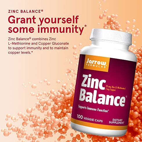 Jarrow Formulas, Zinc Balance Capsules, 15 mg, 100 Count