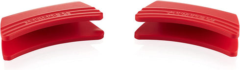 Le Creuset Silicone Set of 2 Handle Grips, 5" x 2 1/2" each, Cerise