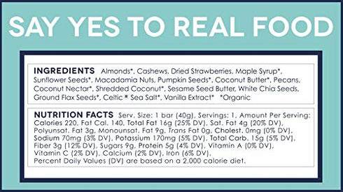 The YES Bar – Strawberry Coconut – Plant Based Protein, Decadent Snack Bar – Vegan, Paleo, Gluten Free, Dairy Free, Low Sugar, Healthy Snack, Breakfast, Low Carb, Keto Friendly (Pack of 6)