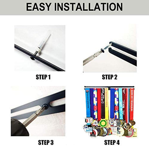 Medal Hanger Awards Holder Display Rack for Sports Medals Use for All Sports Black Steel Medal Hanger Holder,Race Medal Display Holder,Running medal hangers,hanger formedals,BLACK KINGS