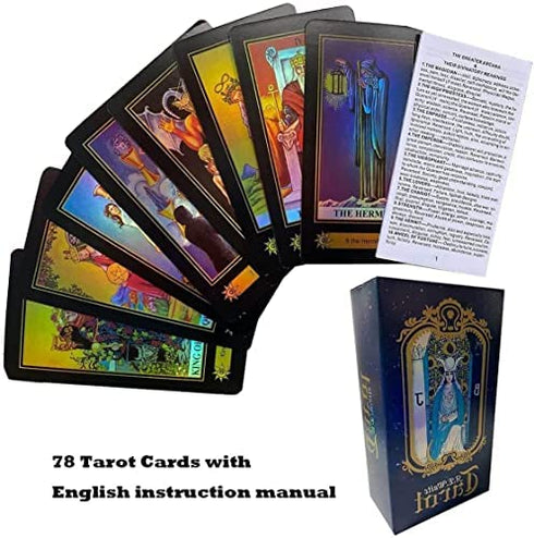 AIEWEV Tarot Cards Deck,78-Classic Tarot with Guidebook,Divination Colorful Tarot Card and Book Sets for Beginner Reader