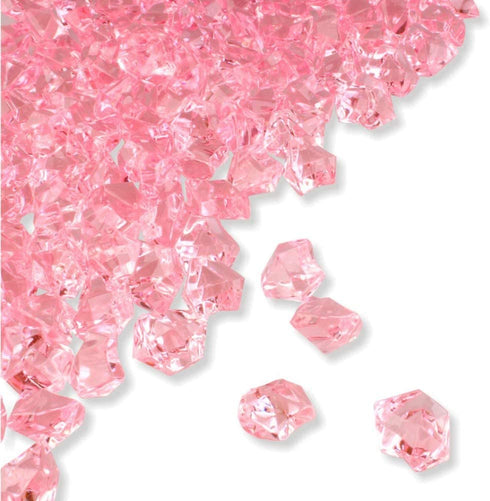PMLAND Acrylic Ice Rocks Crystals Gems ~550 Pcs 3 lbs Bulk Bag for Vase Filler Table Scatter Party Wedding Arts Crafts Decoration Display Idea - Pink