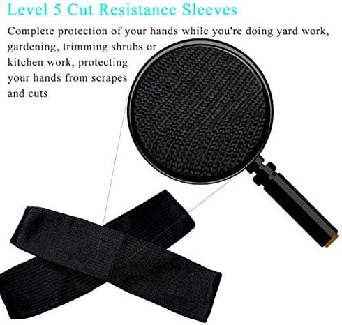 CAWANFLY Protective Arm Sleeves, Cut Heat Resistant Arm Protectors Anti Abrasion Safety Armband for Garden Kitchen Work 1 Pair (Black)
