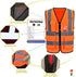 A-SAFETY Orange High Visibility Safety Vest Reflective,, 3M Multi Pockets Working Vest Working Uniform Zipper Front ANSI/ISEA Standards 7 Pockets Class 2,3XL