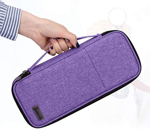 Trunab Stethoscope Case with Inner Divider, Stethoscope Carrying Case Compatible with 3M Littmann/MDF/ADC and Extra Accessories for Nurses, Pediatric Doctor or Medical Students,Purple (Patent Pending)