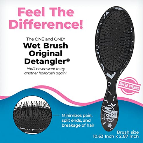 Wet Brush Hair Brush Detangler -Hipster - Exclusive Ultra-soft IntelliFlex Bristles-Glide Through Tangles With Ease For All Hair Types-For Women, Men, Wet And Dry Hair-style may vary