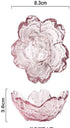 Sakura Shaped Glass Seasoning Dishes Ketchup Saucer Appetizer Plates Salad Bowls Kitchen Food Display Decoration (2pcs)