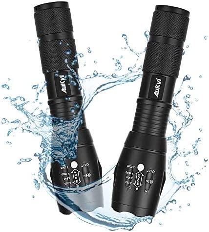 Deep Red Light Flashlight 670nm Single Mode Long Range Red Hunting Flashlights Torch with Zoomable for Astronomy, Aviation, Night Observation-Black