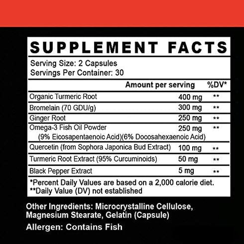Angry Supplements Turmeric Curcumin & Ginger Maxx, 95% Curcuminoids with Black Pepper, Reduce Inflammation & Joint Support, Antioxidant, 1355mg Blend of Non-GMO Ingredients (2-Bottles)
