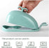DOWAN Whale Butter Dish, Cute Butter Dish, Funny Gifts for Mom Wife Friends, Fish Bone Cutting Measuring Lines and Tail Non-slip Design, Ideal Decor Gift for Birthday Wedding Housewarming, Turquoise