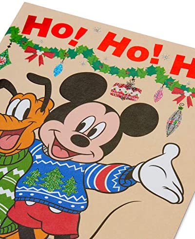 American Greetings Disney Christmas Card for Kids (Mickey Mouse, Santa's Nice List)