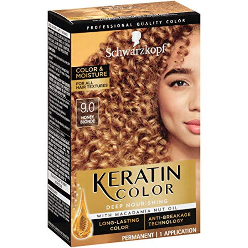 Schwarzkopf Keratin Color, Color & Moisture Permanent Hair Color Cream, 9.00 Honey Blonde