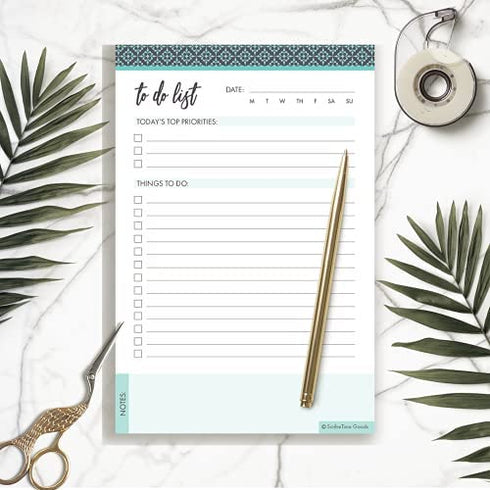 To Do List Notepad by ScribeTime Goods - Things To Do Notepad - Daily To Do List Planner - To Do Planner - Daily Planner Notepad - Made in the USA - Checklist Notepad - Task Pad - 6" x 9", 50 pages