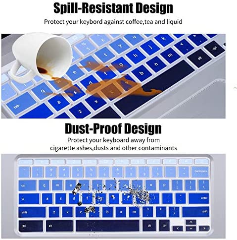 Keyboard Cover for HP 14 inch Chromebook / HP Chromebook 14-db 14-ca 14-ak 14-ca061dx 14-ca064dx / HP Chromebook 14 G2 G3 G4 G5 Keyboard Protector Skin, Gradual Blue