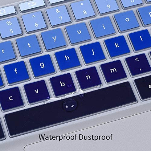 Keyboard Cover for HP 11.6 inch Chromebook, HP Chromebook x360 11.6 inch, HP Chromebook 11 G2 / G3 / G4 / G5 / G6 EE / G7 EE, HP 11.6 Inch Chromebook Protector Skin, Gradual Blue