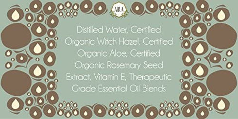 Aira Mist Clean Lemon Organic Room Spray - Essential Oil Spray with Therapeutic Essential Oils of Lemon & Orange - Living Room Spray & Bathroom Spray Free of Alcohol & Parabens - 4 Ounces