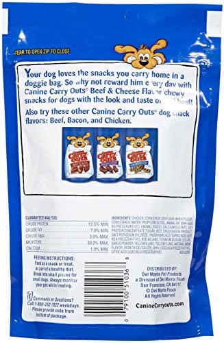 Canine Carry Outs Del Monte Beef & Cheese Flavor