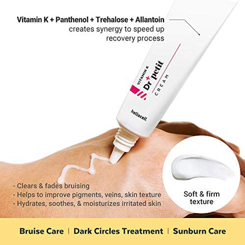 hellocell Vitamin K Doctor Petit Cream - Bruise, Eyebags, Sunburn, Bags, Dark Spots, Circle, Face, Body, Pocket Size, Handy, 0.5 Oz