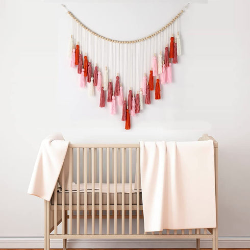 SOONOW Boho Wall Decor Large Macrame Tassel Wall Hanging for Nursery Bedroom Decor
