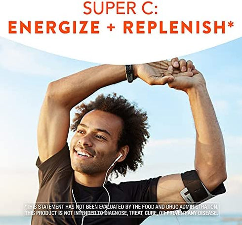 Vicks Super C Energize and Replenish* Daytime Daily Supplement with Vitamin C, B Vitamins Plus a Blend of Herbal Extracts, Coated to be Easy to Swallow, from The Makers of Vicks, 28ct