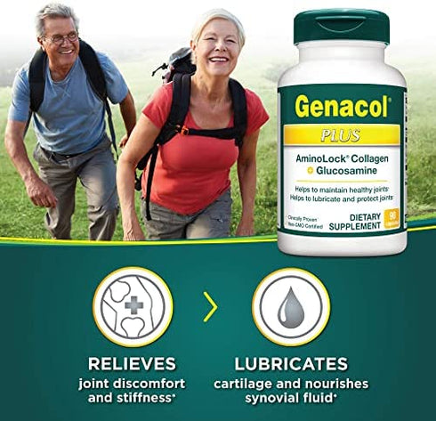 Genacol Glucosamine & Collagen Joint Supplement Plus | Glucosamina Colageno Hidrolizado Capsules | Lubricate Joints, Relieve Joint Discomfort, Maintain Optimum Joint Health & Flex (90 Capsules)