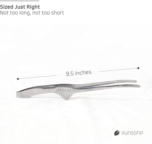 (Set of 2) Made in Korea, Self-Standing Tongs for Korean & Japanese BBQ, Veggies and Seafood, Tweezers & Pincette, Clean & Convenient Use, Premium Stainless Steel, Non-Slip Serrated Tips