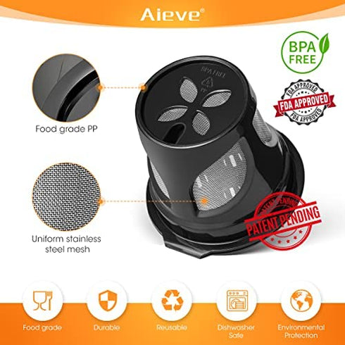 AIEVE Reusable Coffee Pods Compatible with Ninja Dual Brew Coffee Maker, 2 Pack Reusable K Pod Permanent K Cups Filters Coffee Accessories Compatible with Ninja CFP201 CFP301 CFP400 Dual Brew Pro