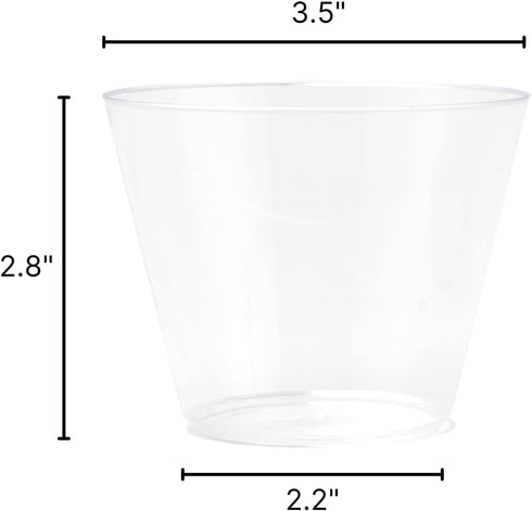Athoma Plastic Wine Cups, Hard Plastic Cups, 9 Oz Clear Plastic Cups, Wedding Plastic Cups, Plastic Clear Cups For Party, Cocktail Cups Plastic, Clear Party Cups, Disposable Wine Cups,Bulk Clear Cups