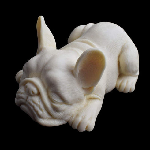 Kisangel French Bulldog Mold Sleeping Dog Silicone Mold for Fondant Chocolate Candy Gum Paste Polymer Clay Resin Making Kitchen Baking Cupcake Decorating
