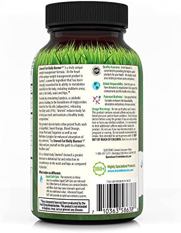 Irwin Naturals Stored-Fat Belly Burner - with Sinetrol, Grapefruit, Sweet Orange & Blood Orange - 60 Liquid Soft-Gels