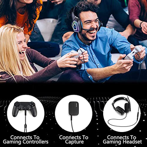 Game Capture Party Link Cable Adapter Compatible for Elgato,HD60 S+ Party Chat Capture Cable, Party Chat Adapter Cable Compatible for Xbox One X/S PS4 PS5